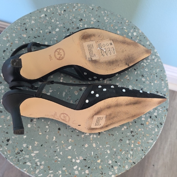Michael Kors Black Slingback Heels with Silver Studs - Picture 4 of 4